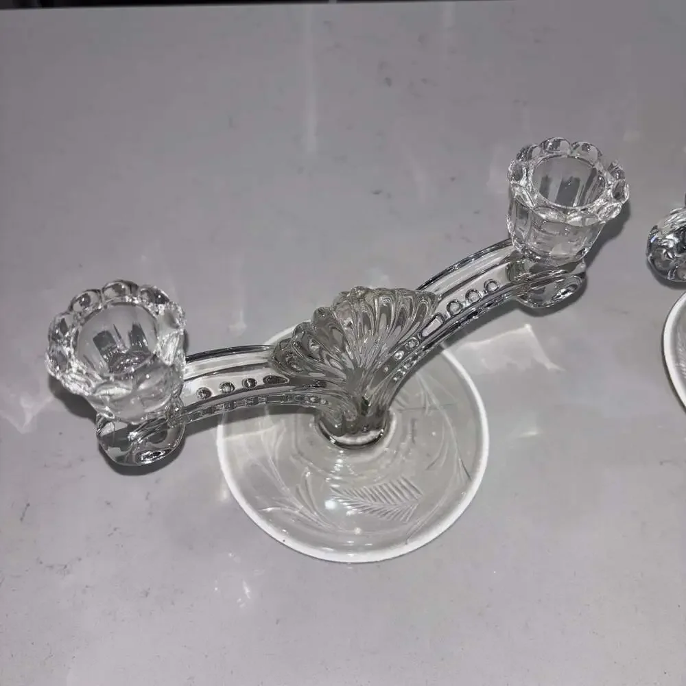 Vintage Tiffin-Franciscan June Night Double Light Candlestick Holders